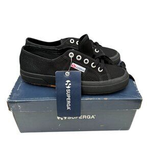 Superga Womens 2750 Cotu Nero Classic Black Canvas Sneakers Size 37 New With Box